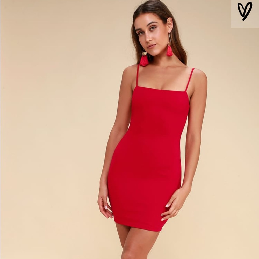 Lulu Red Bodycon Dress